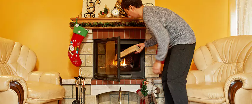Rusted Metal Fireplace Restoration in Bellaire, Texas